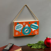 Miami Dolphins Holiday Wood Wall Sign, 6x11 - NFL Home