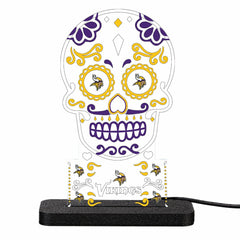 Minnesota Vikings NFL Football Sugar Skull Desklite LED Decor - NFL Home