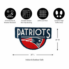 NFL Shaped Coir Door Mat, Patriots - NFL