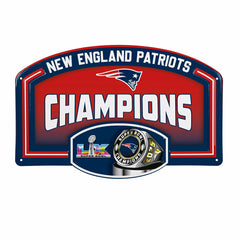 New England Patriots, Super Bowl 60, Ring, USA Embossed Steel Wall Sig - NFL Home