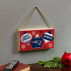 New England Patriots Holiday Wood Wall Sign, 6x11 - NFL Home