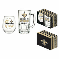 New Orleans Saints, Stemless 17OZ Wine & Beer 16 OZ Gift Set - NFL Home