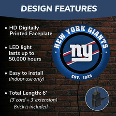 New York Giants, Metal Lite, Round - NFL
