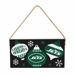 New York Jets Holiday Wood Wall Sign, 6x11 - NFL Home