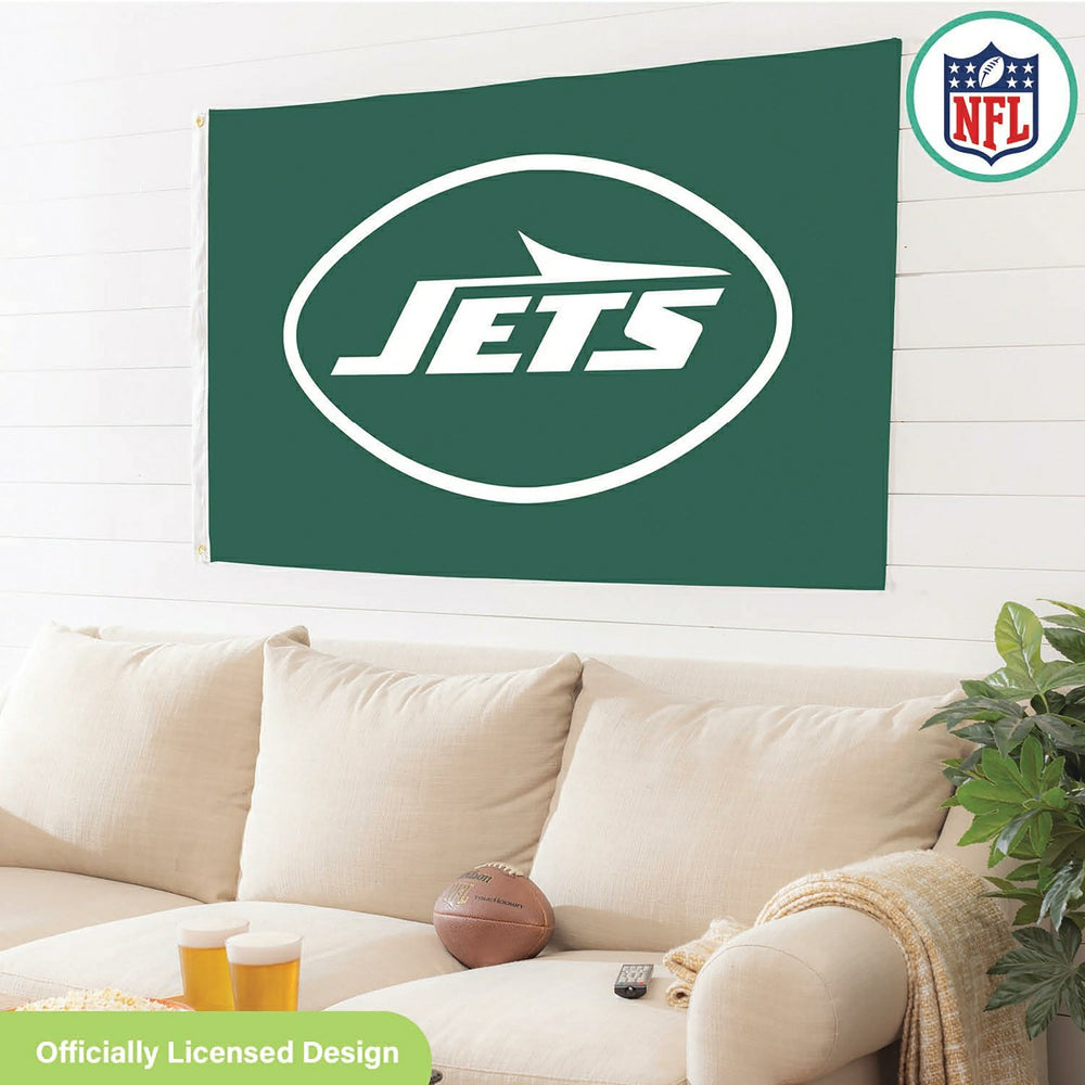 New York Jets Single Sided Flag w/ 2 Grommets, 3'x5' - NFL Home