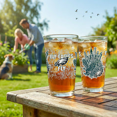 Philadelphia Eagles 16oz Glass pint, Set of 2 - NFL Home