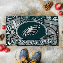 Philadelphia Eagles Holiday PVC Mat, 28"x16" - NFL