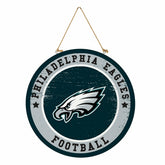 Philadelphia Eagles Round Door Décor with Hanging Rope, 18x18 - NFL Home