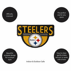 NFL Shaped Coir Door Mat, Steelers - NFL