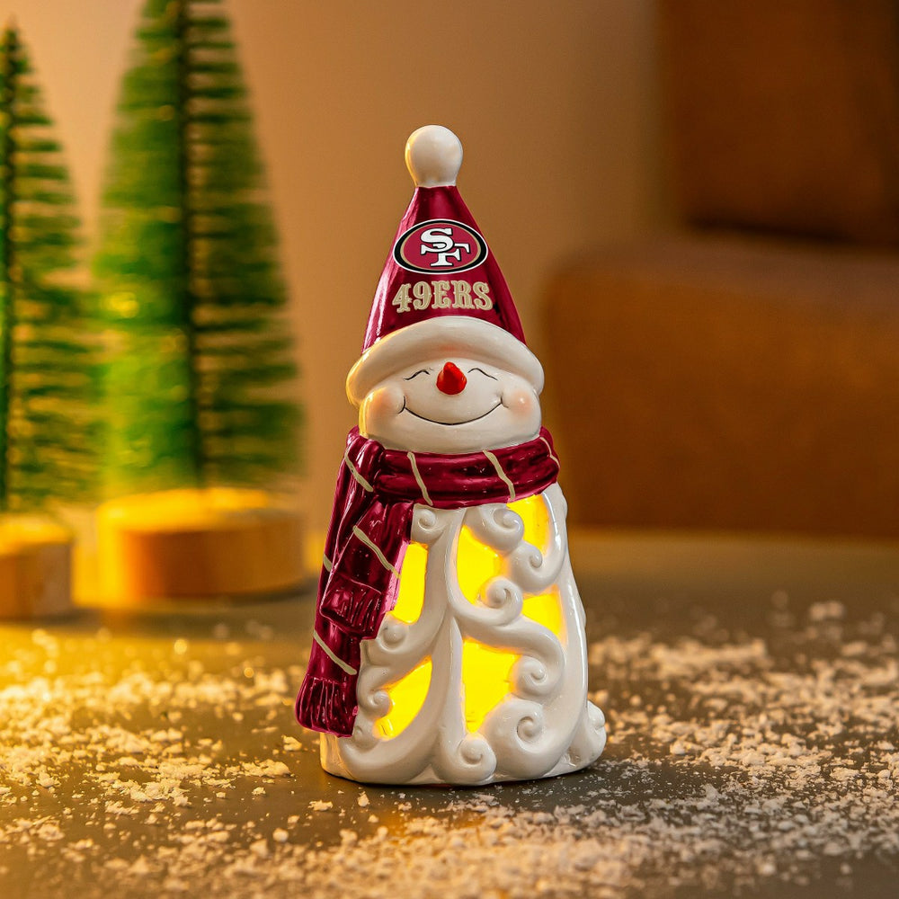 San Francisco 49ers Snowman LED Statuary, 8" - NFL Home