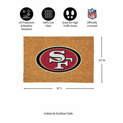 San Francisco 49ers Large Full Color Coir Mat, 36"x24" - NFL