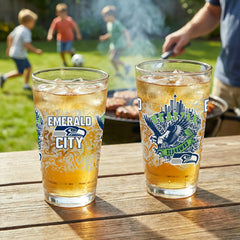 Seattle Seahawks 16oz Glass pint, Set of 2 - NFL Home