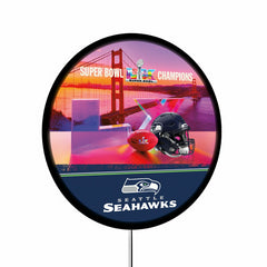 Seattle Seahawks, Super Bowl 60, LED Wall Decor, Football Round, 23" - NFL