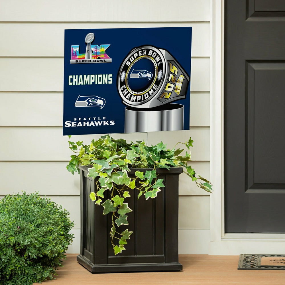 Seattle Seahawks, Super Bowl 60, Ring, Cororplast Yard Sign - NFL Home