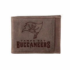 Front Pocket Wallet w/ RFID Blocking, Tampa Bay Buccaneers, Brown - NFL Home