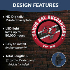 Tampa Bay Buccaneers, Metal Lite, Round - NFL