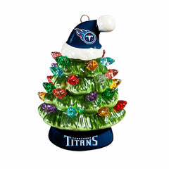 4" Mini LED Tabletop Christmas Tree, Set of 2, Tennessee Titans - NFL Home