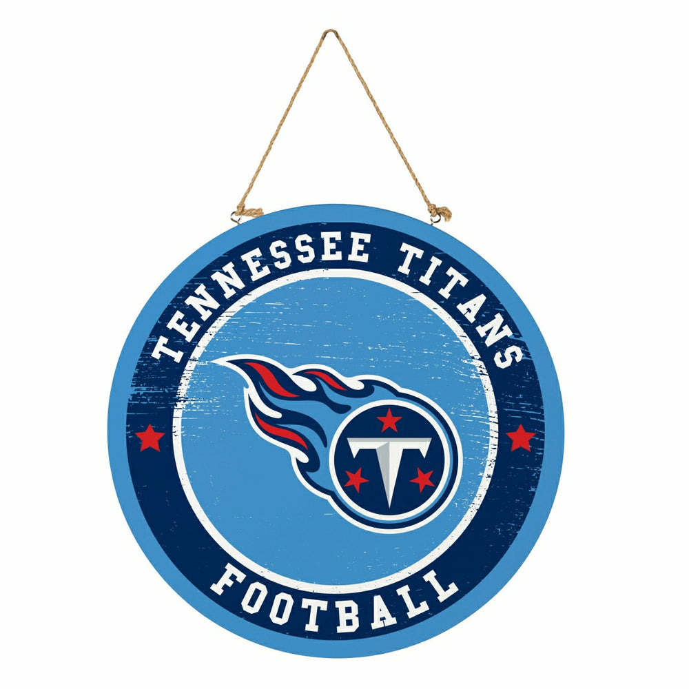 Tennessee Titans Round Door Décor with Hanging Rope, 18x18 - NFL Home