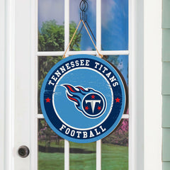 Tennessee Titans Round Door Décor with Hanging Rope, 18x18 - NFL Home