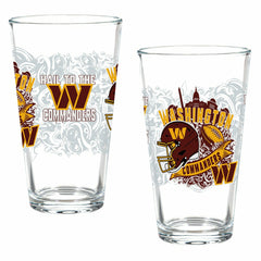 Washington Commanders 16oz Glass pint, Set of 2 - NFL Home