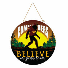 Washington Commanders Bigfoot Round Door Décor with Hanging Rope, 18x1 - NFL Home