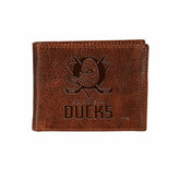 Anaheim Ducks, Embossed 100% Genuine Tumbled Leather Passcase Bi-Fold - NHL Home