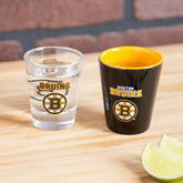 Boston Bruins 4-Piece Ceramic and Glass 2oz. Shot Glass Set - NHL Home