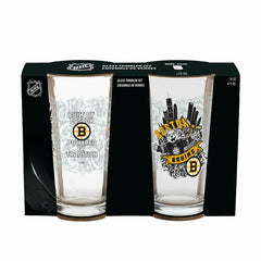 Boston Bruins 16oz Glass pint, Set of 2 - NHL Home