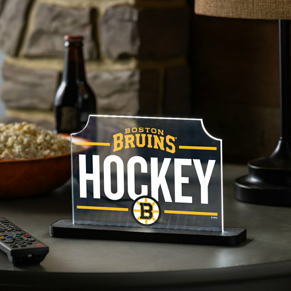 Boston Bruins Hockey Rectangle Desklite LED Decor - NHL Home