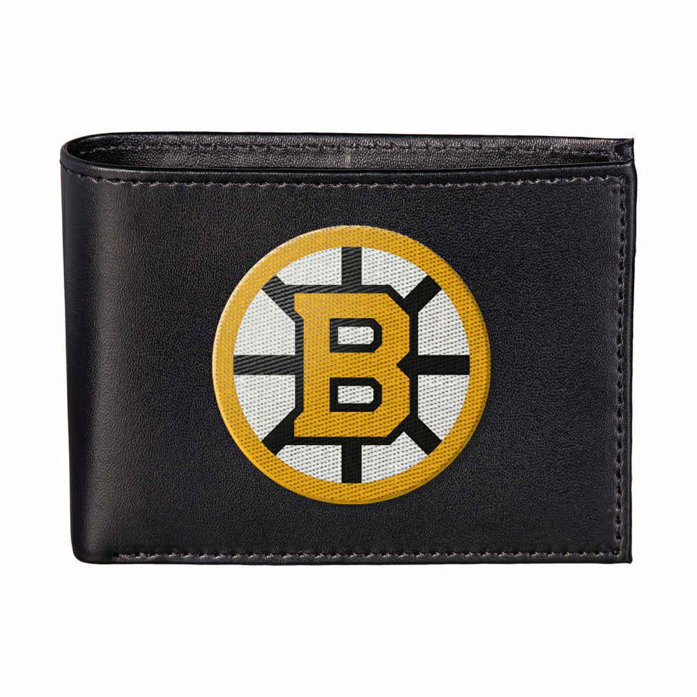 Boston Bruins Black Bi-Fold Embroidered Wallet w/ RFID Blocking - NHL Home