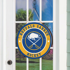 Buffalo Sabres Round Door Décor with Hanging Rope, 18x18 - NHL Home