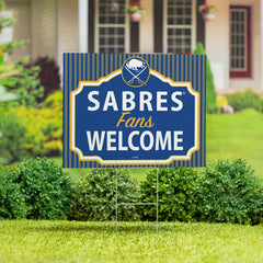 Buffalo Sabres Coroplast Yard Sign, "Fans Welcome" - NHL Home