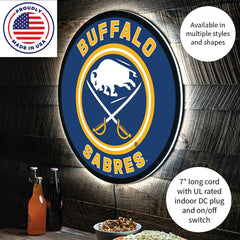 LED Wall Decor, Round, Buffalo Sabres - NHL Home