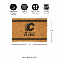Calgary Flames Large One Color Coir Mat, 36"x24" - NHL
