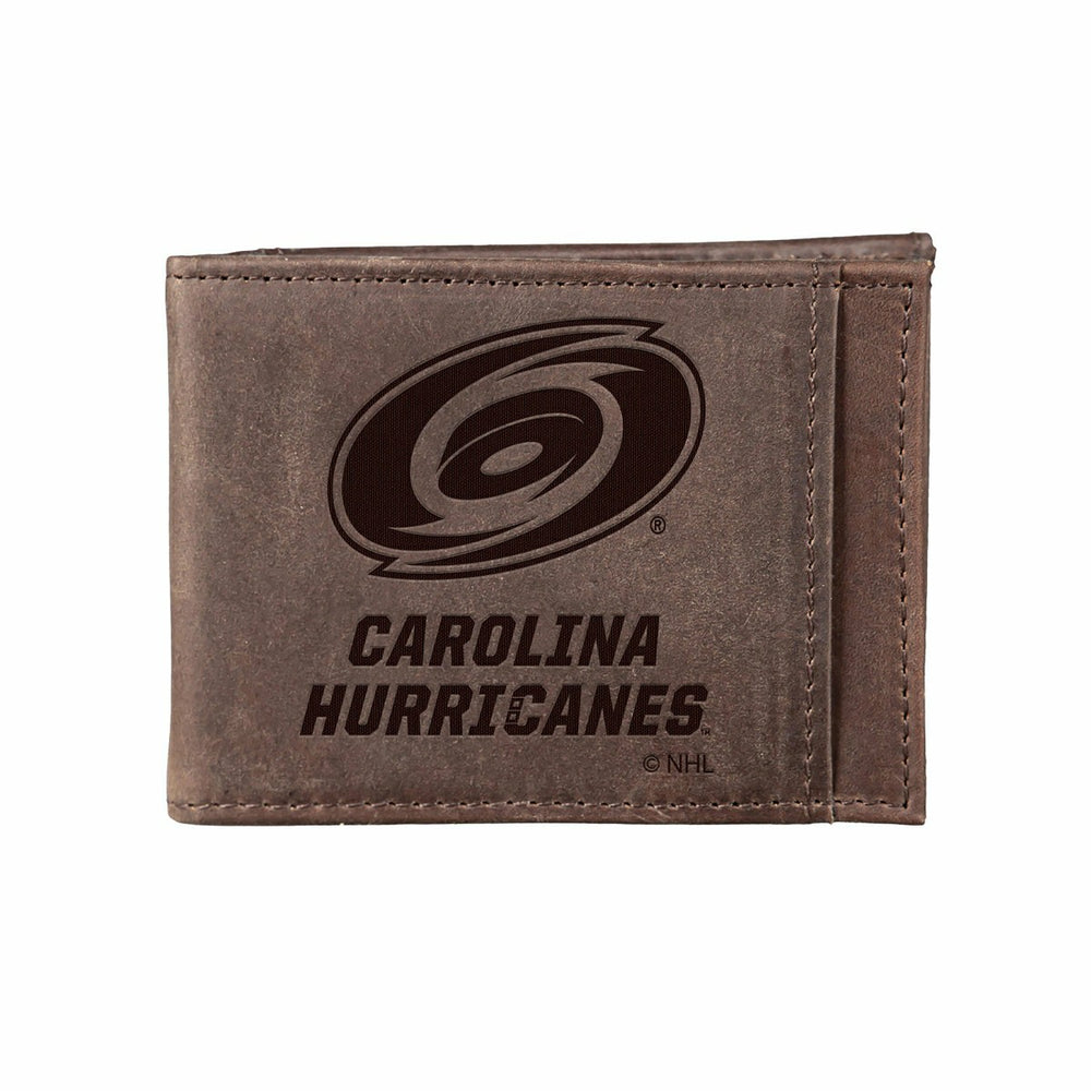 Front Pocket Wallet w/ RFID Blocking, Carolina Hurricanes, Brown - NHL Home