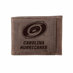 Front Pocket Wallet w/ RFID Blocking, Carolina Hurricanes, Brown - NHL Home