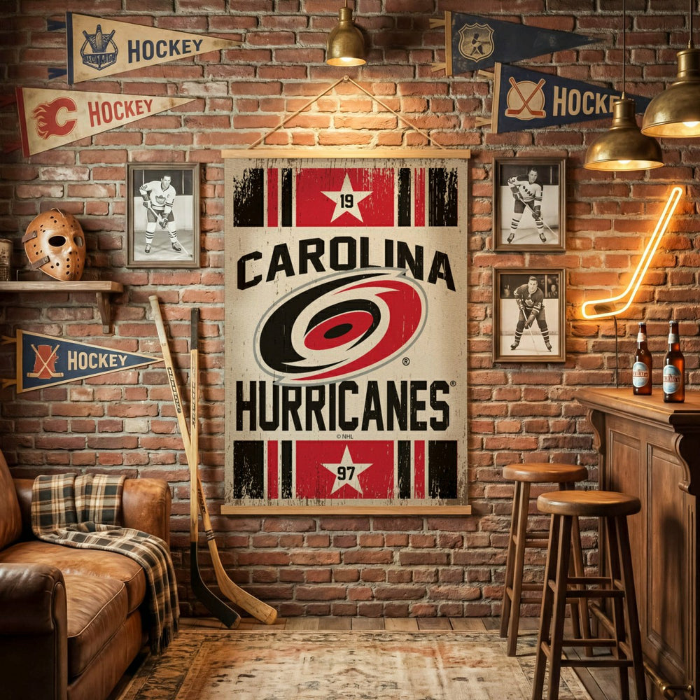 Carolina Hurricanes, Canvas Wall Tapestry, Large, 54x36 - NHL Home