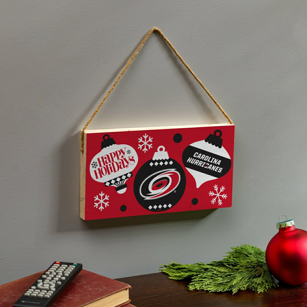 Carolina Hurricanes Holiday Wood Wall Sign, 6x11 - NHL Home
