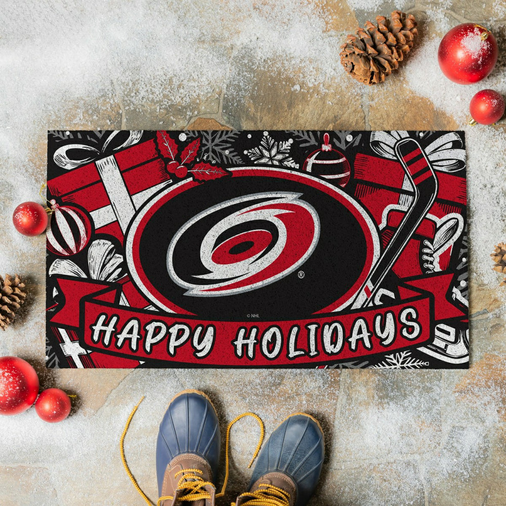 Carolina Hurricanes Holiday PVC Mat, 28"x16" - NHL