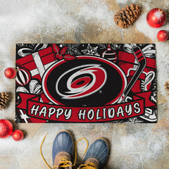Carolina Hurricanes Holiday PVC Mat, 28"x16" - NHL