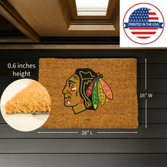 Coir Mat, 16"x28", Chicago Blackhawks - NHL