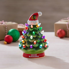 8" LED Ceramic Christmas Tree, Chicago Blackhawks - NHL Home