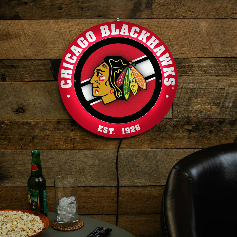 Chicago Blackhawks, Metal Lite, Round - NHL