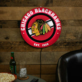 Chicago Blackhawks, Metal Lite, Round - NHL