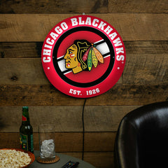 Chicago Blackhawks, Metal Lite, Round - NHL