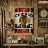 Chicago Blackhawks, Canvas Wall Tapestry, Medium, 36x24 - NHL Home