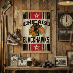 Chicago Blackhawks, Canvas Wall Tapestry, Medium, 36x24 - NHL Home