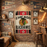 Chicago Blackhawks, Canvas Wall Tapestry, Large, 54x36 - NHL Home