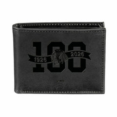 Chicago Blackhawks, 100 Anniversary Wallet, Bi-fold, Black - NHL Home