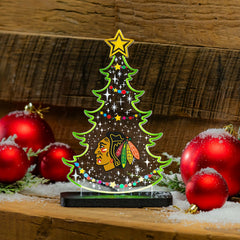 Chicago Blackhawks Hockey Holiday Tree Desklite LED Decor - NHL Home